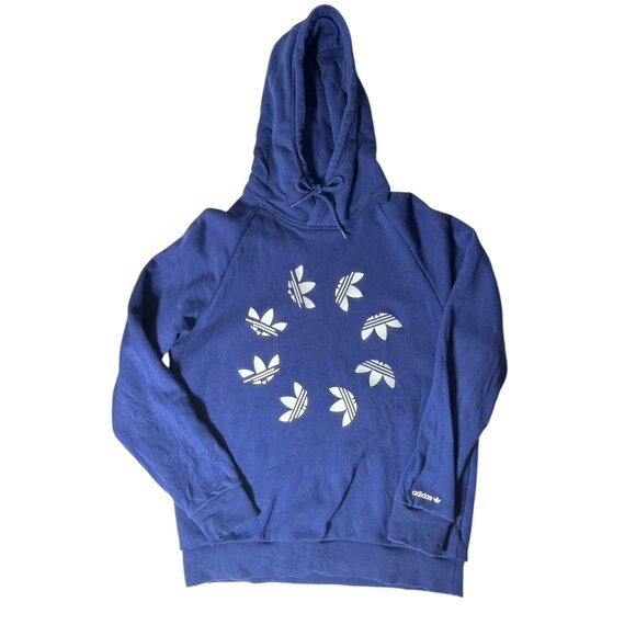 Adidas Originals Blue Trefoil Logo Hoodie Men’s Medium | Circle Logo Pullover Sw - Picture 2 of 6
